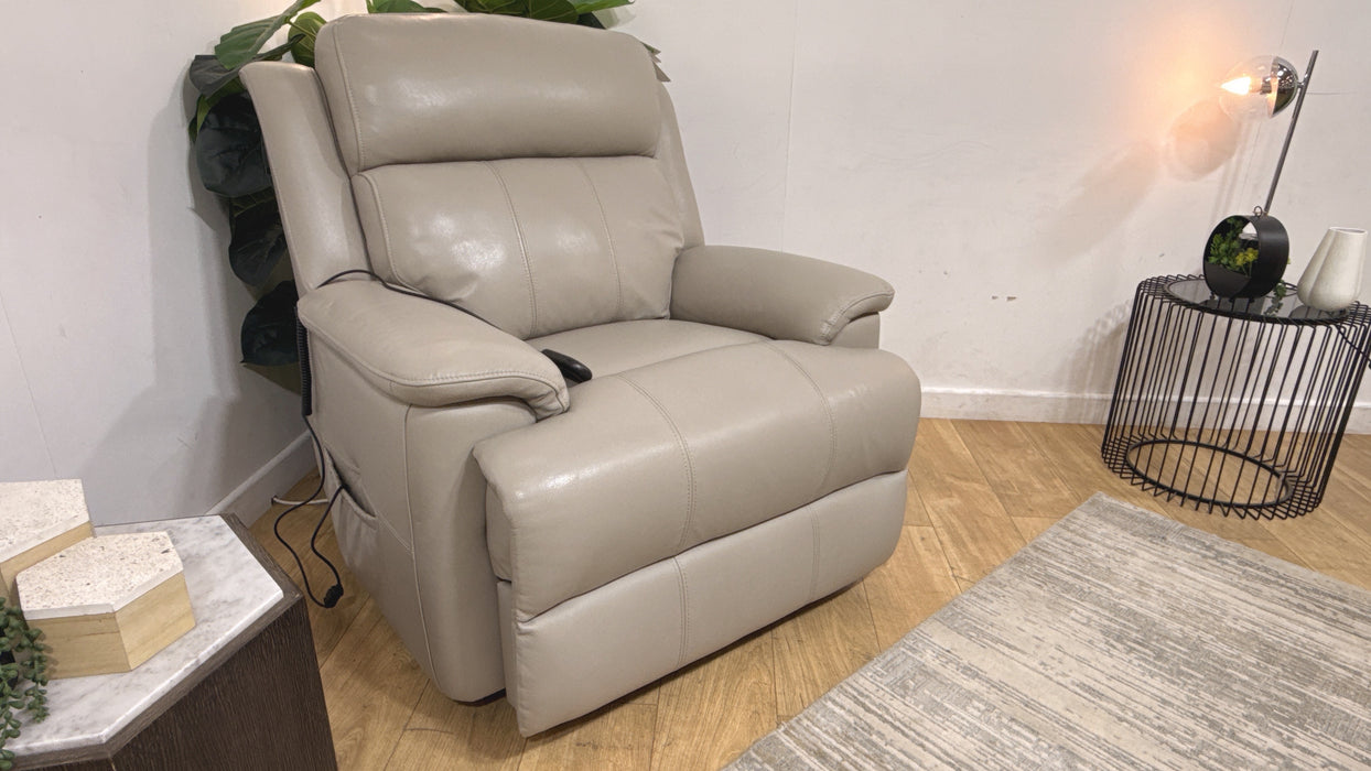 Sofology Gracie Leather Rise & Tilt Chair in Trusty Sheen Lead Grey