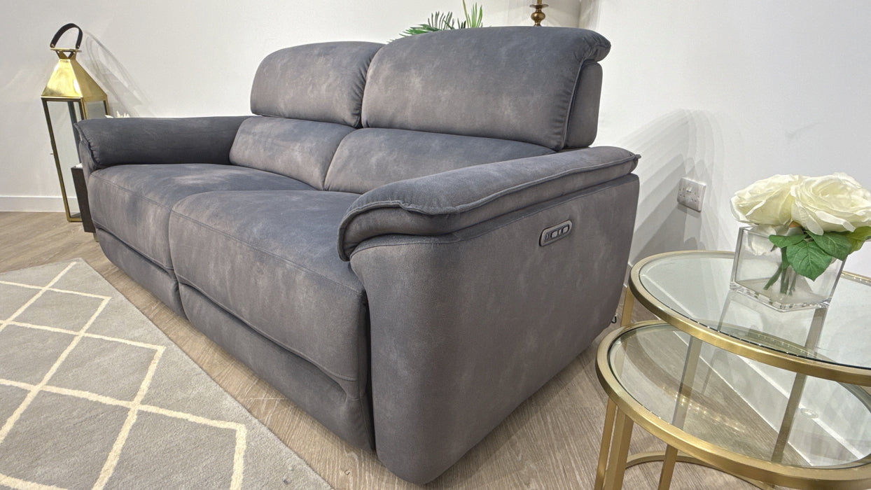 Sofology Hugo Fabric 2.5 Seater Power Recliner/Headrest in Lifestyle Flecked Charcoal