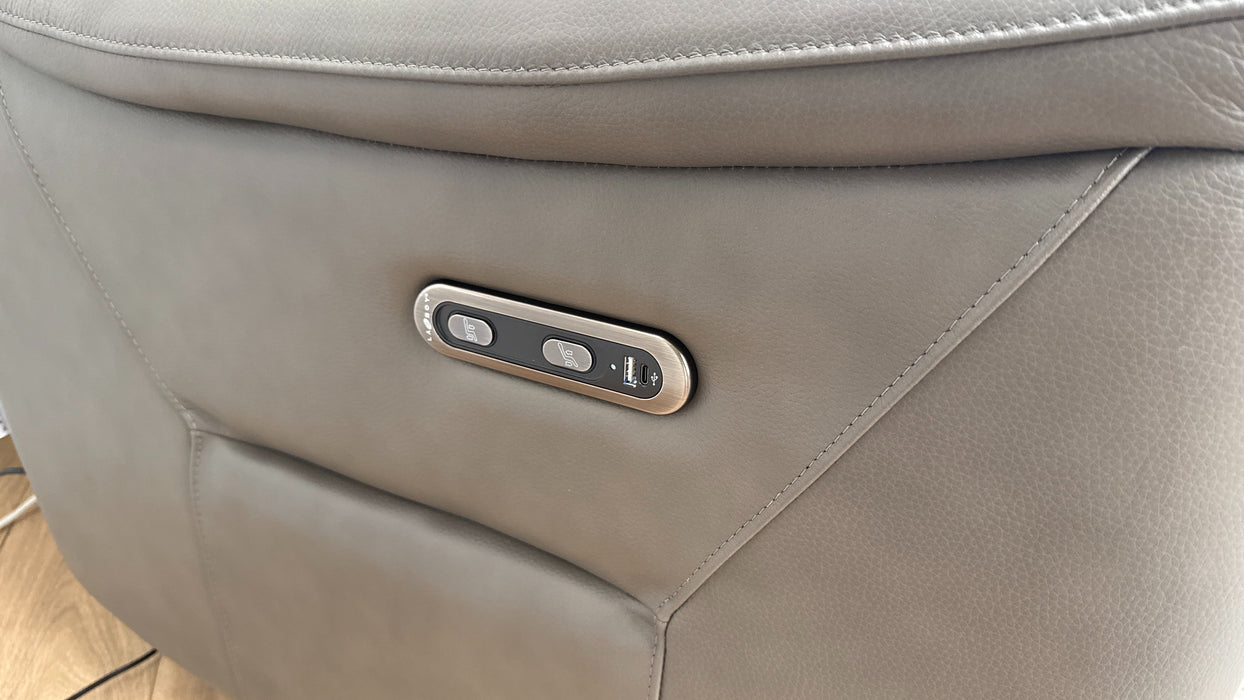 Sofology The Cleveland Recliner Chair in Trusty Embossed Leather Grey