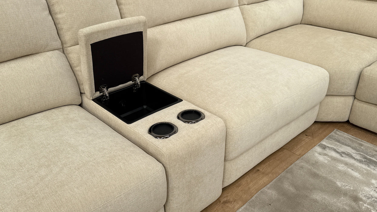 Sofology Santuary Fabric Corner Recliner and Chaise in Beige