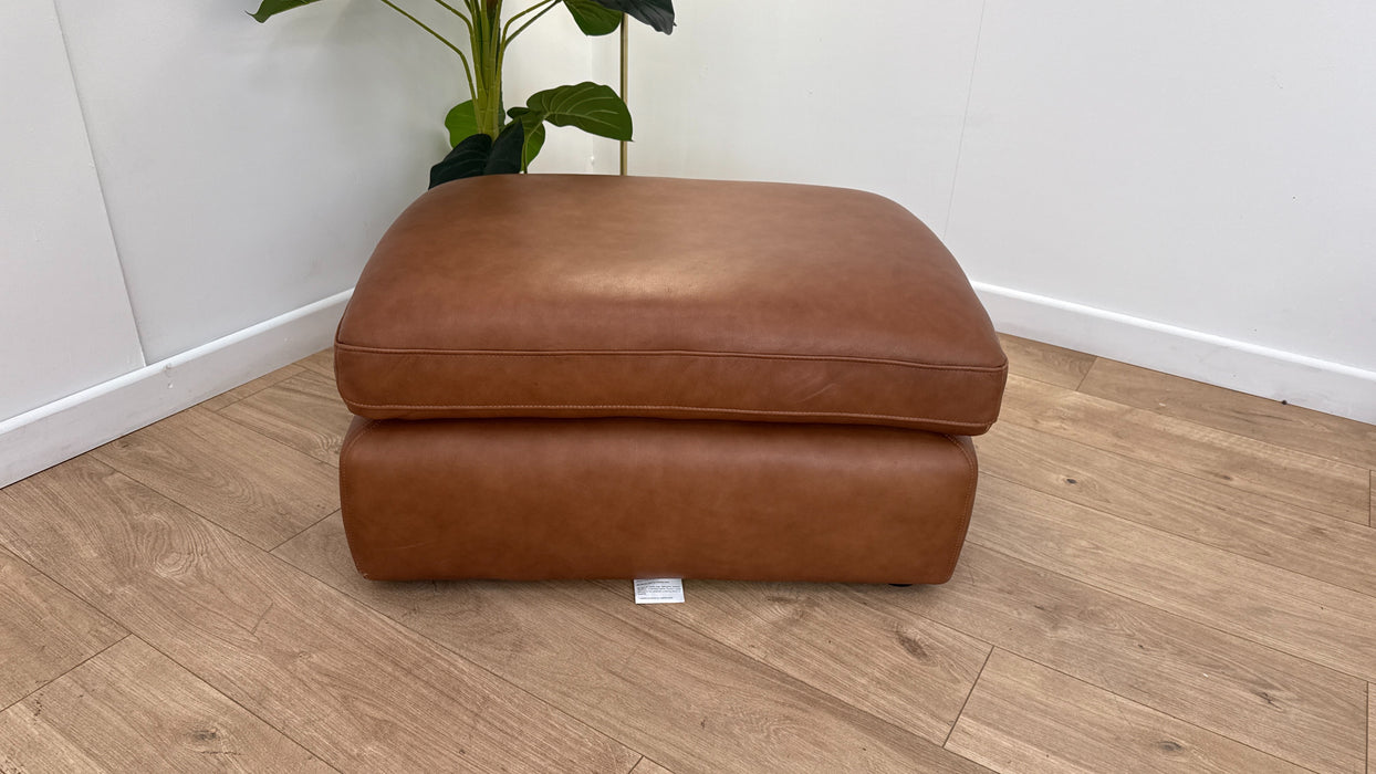 Sofology The Retreat Footstool in Relaxed Soft Leather Tan
