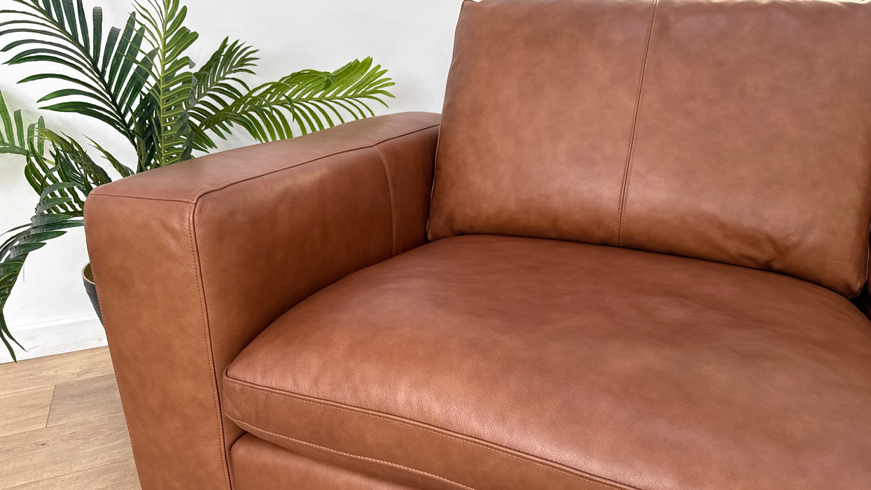 Sofology The Retreat 3 Seater Sofa in Relaxed Soft Leather Tan Mix