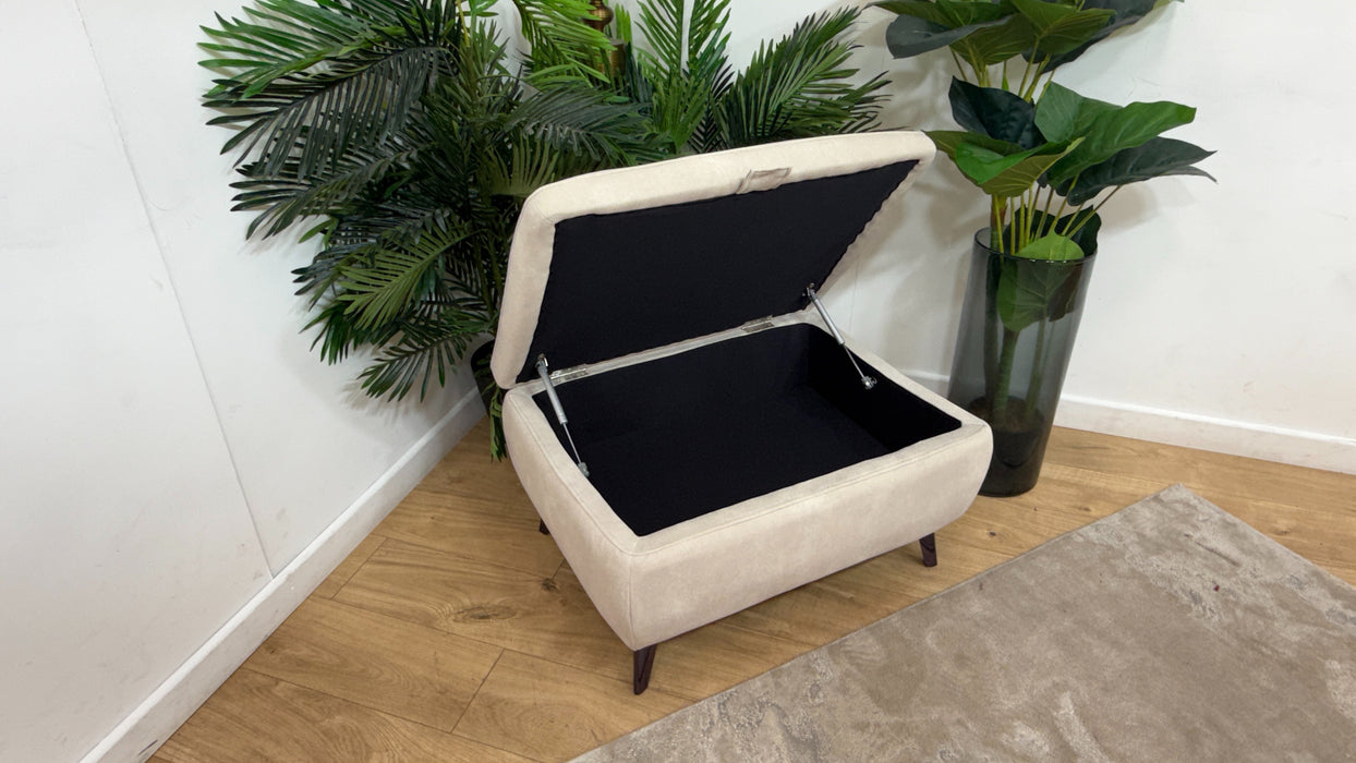 Sofology Allure Fabric Designer Storage Footstool in Lifestyle Flecked Ivory