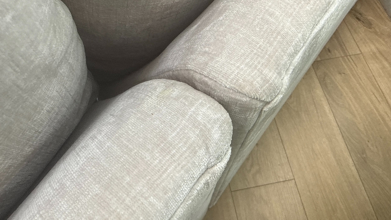 Sofology Georgio Fabric 4 Seater Split Feather Flex Seats in Luxe Chenille Oyster Mix