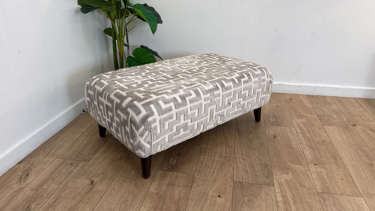 Sofology Mayfair Fabric Designer Footstool in Pebble