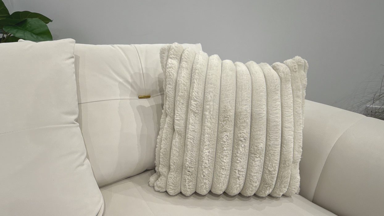Sofology Oscar 4 Seater Fabric Sofa in Super Matt Velvet Ecru