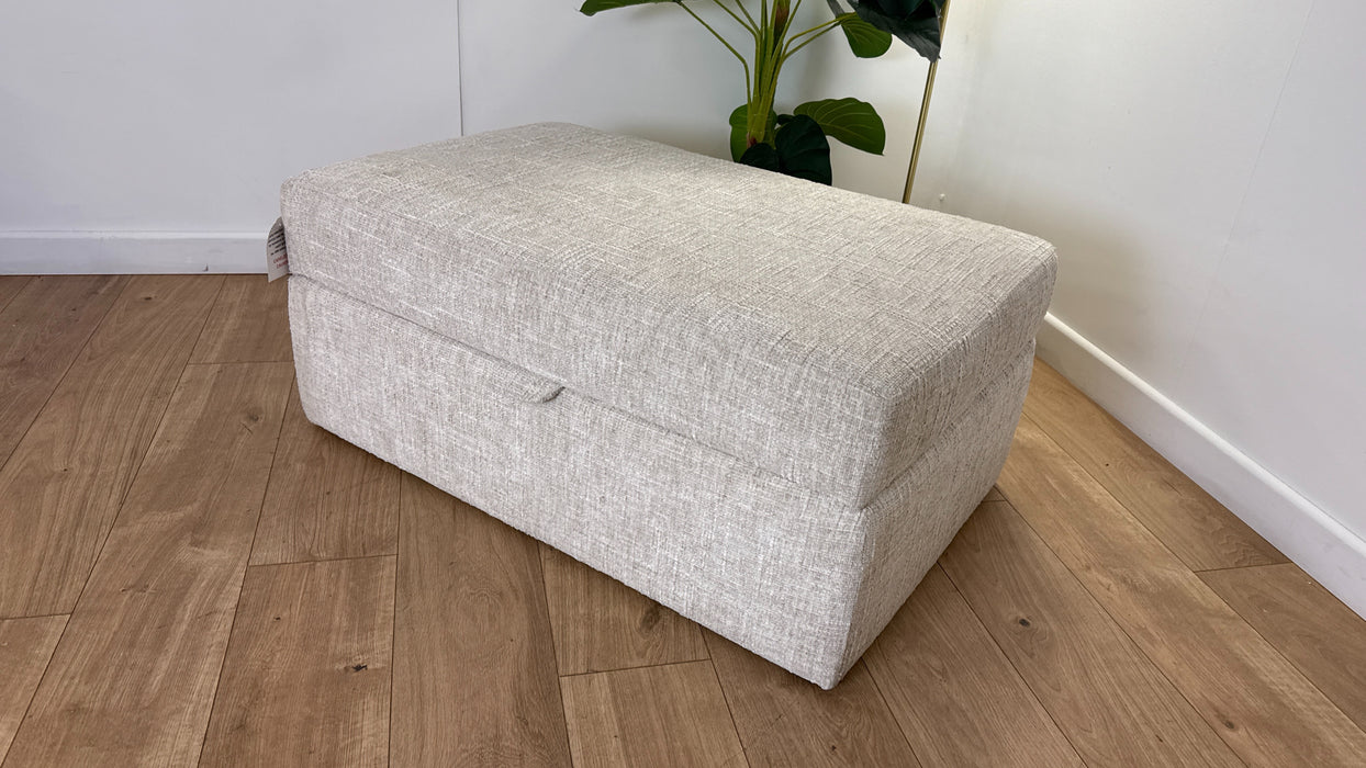 Sofology The Cove Footstool in Artisan Chenille Ecru All Over