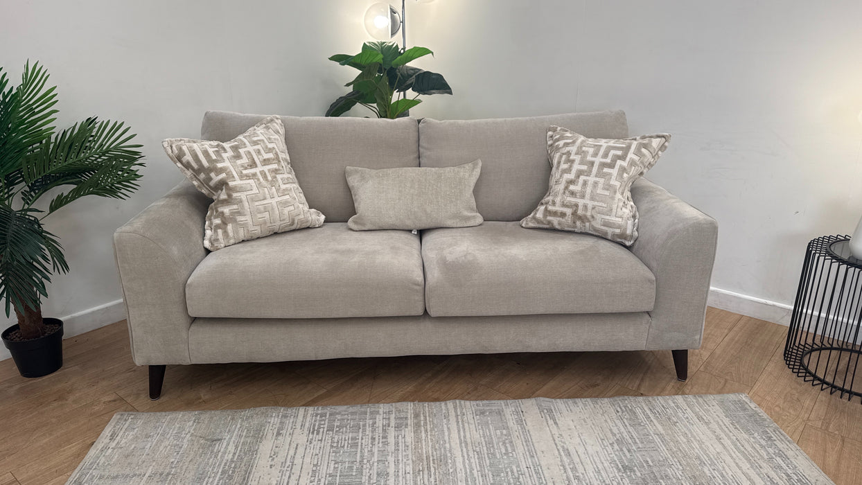 Sofology Mayfair Fabric 3 Seater in Soft Chenille Linen/Pearl Mix