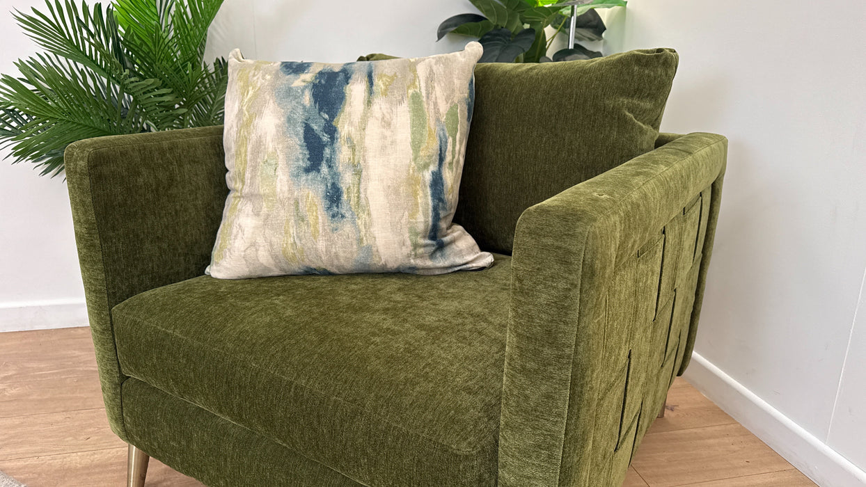 Sofology Essence Fabric Loveseat in Monde Moss / Teal