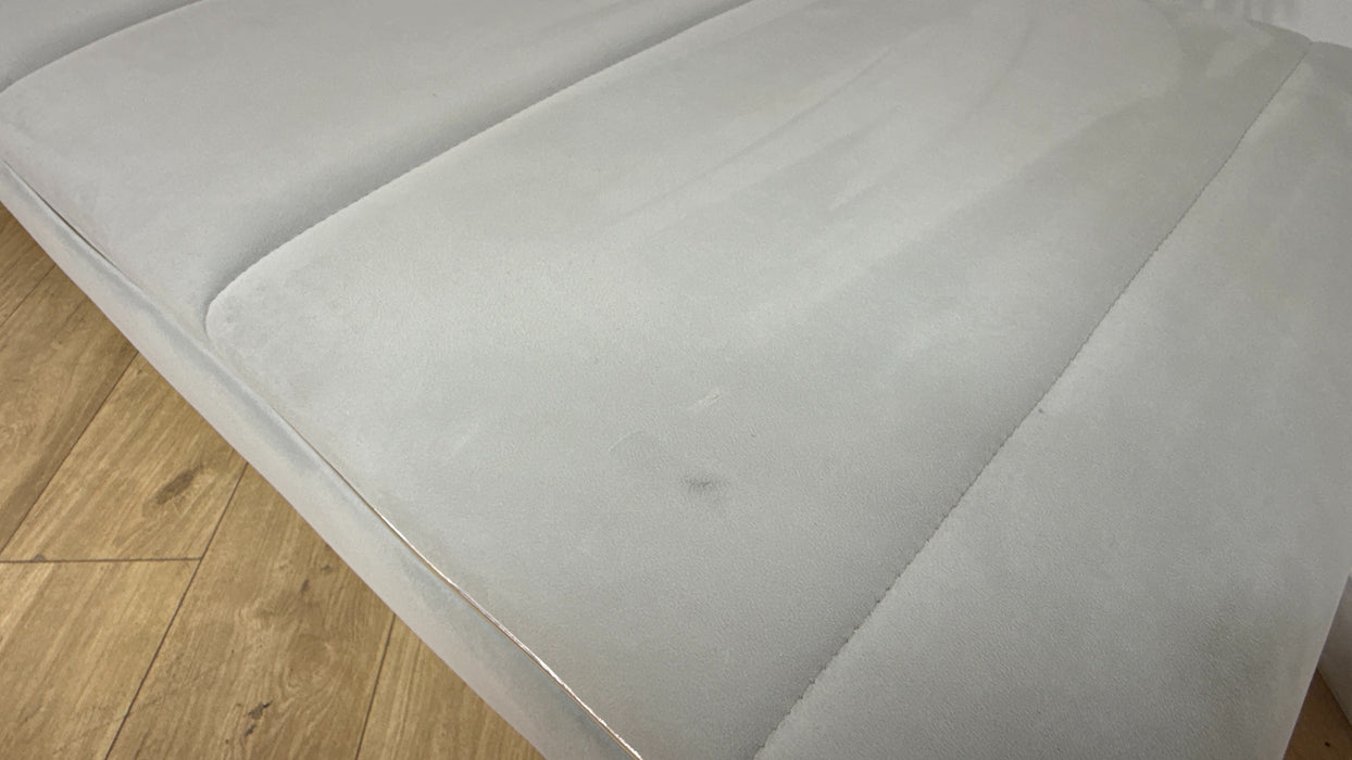 Sofology Oscar Large Bench Fabric Footstool in Matt Velvet Silver All Over