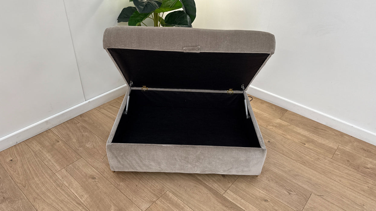 Sofology the Oscar Fabric Storage Footstool in Fine Textured Chenille Stone