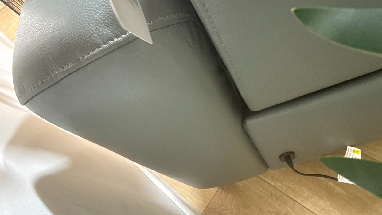Sofology Marvella Leather 2 Seater in Trusty Sheen Granite Teal