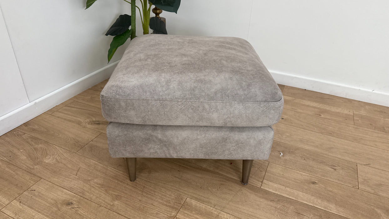 Sofology The Hackney Fabric Memory Foam Footstool in Lifestyle Dapple Fabric Stone