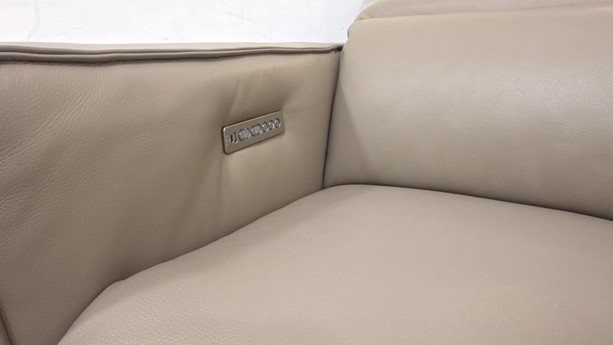Sofology Horizon Leather 2 Seater Power Recliner/Headrest in Trusty Embossed Stone