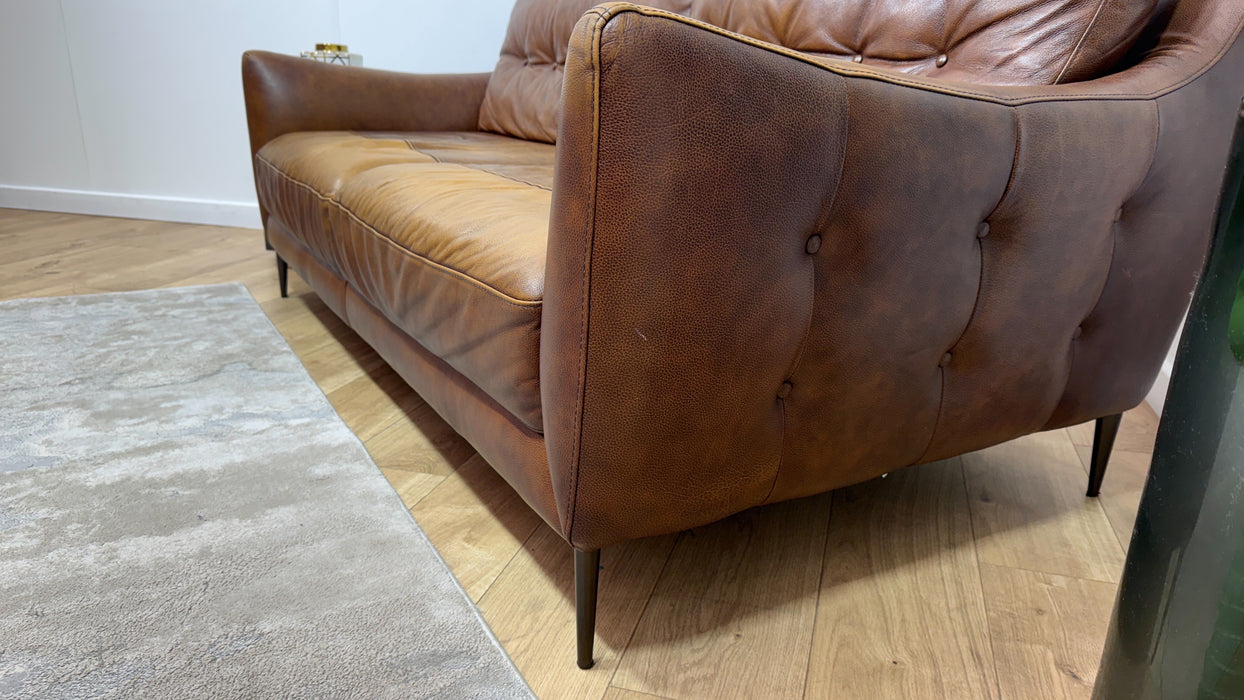 Sofology Cordelia Leather 3 Seater in Virginia Whiskey
