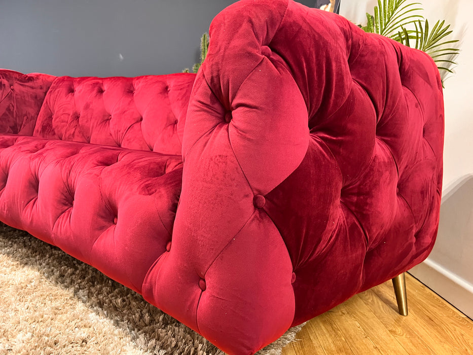 Alchemist 3 Seat - Fabric Sofa - Plush Cranberry - WA2