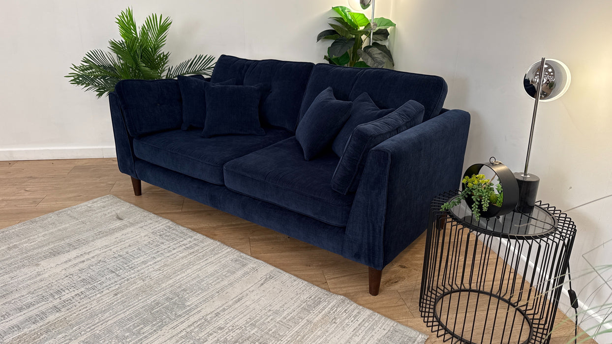 Sofology Cricket Fabric 3 Seater in Smooth Textured Chenille Navy