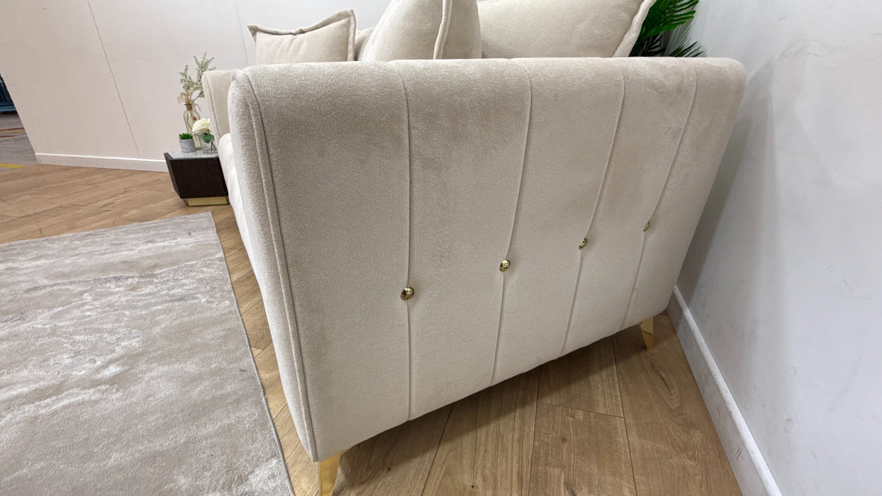 Sofology Luella Fabric 3 Seater in Soft Sherpa Natural
