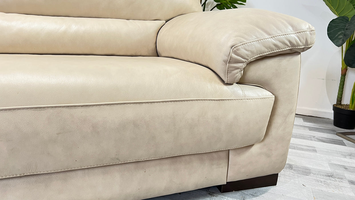 Santino 3 seater - Leather Sofa - Caruso Bone