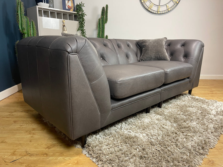 Bridgerton Leather 3 Seater Split - Relaxed Natural Grain Espresso