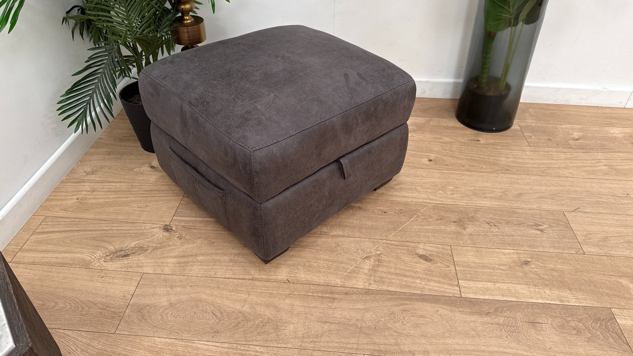 DFS The View Fabric Storage Footstool in Charcoal