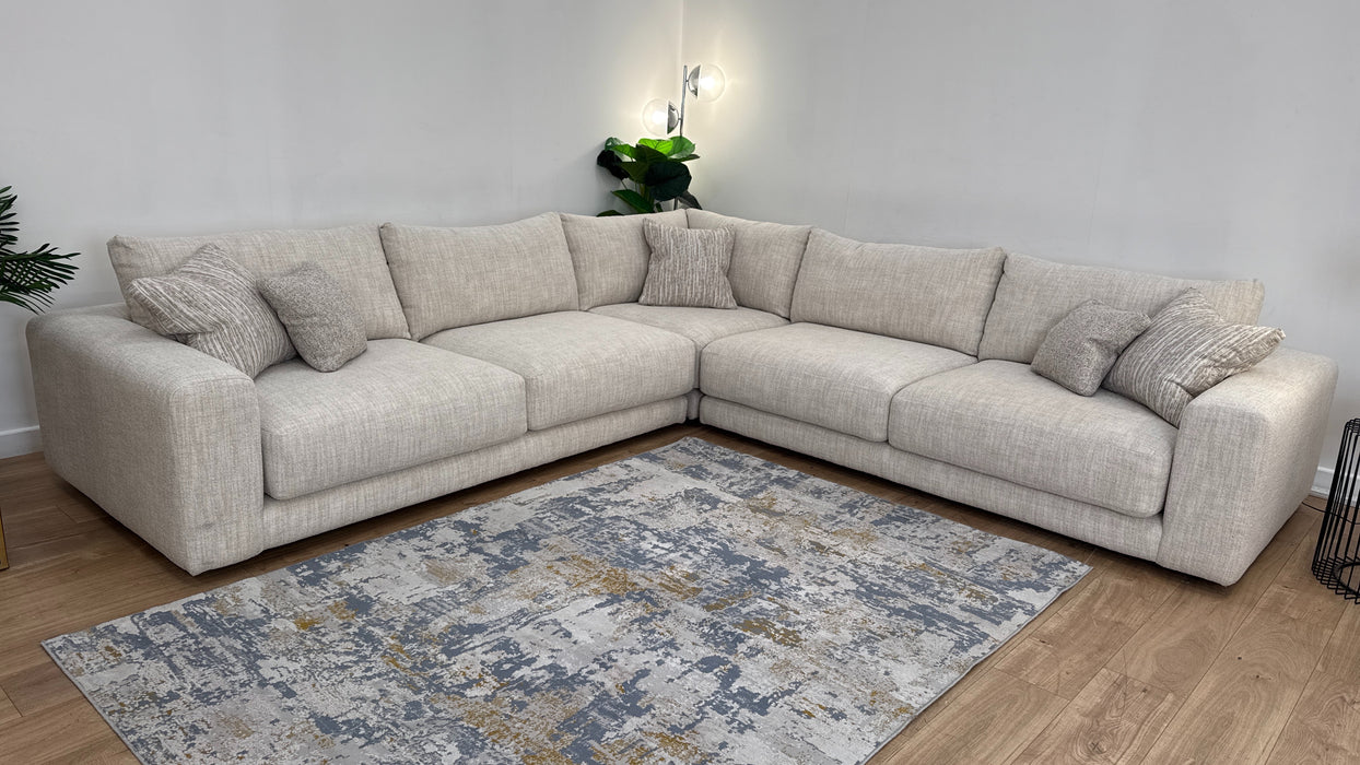 Sofology Amalfi Fabric 3 Corner 3 in Micro Flecked Boucle Natural Mix