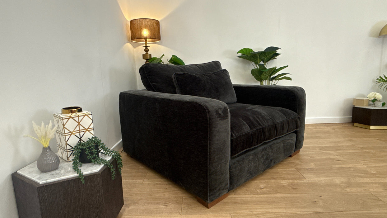 Sofology Cavalli Fabric Loveseat in Blanik Slate Mix