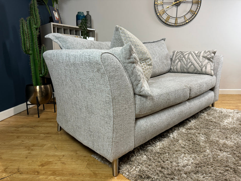 Scintillate Fabric 3 Seater - Enzo Silver - ( WA2 )