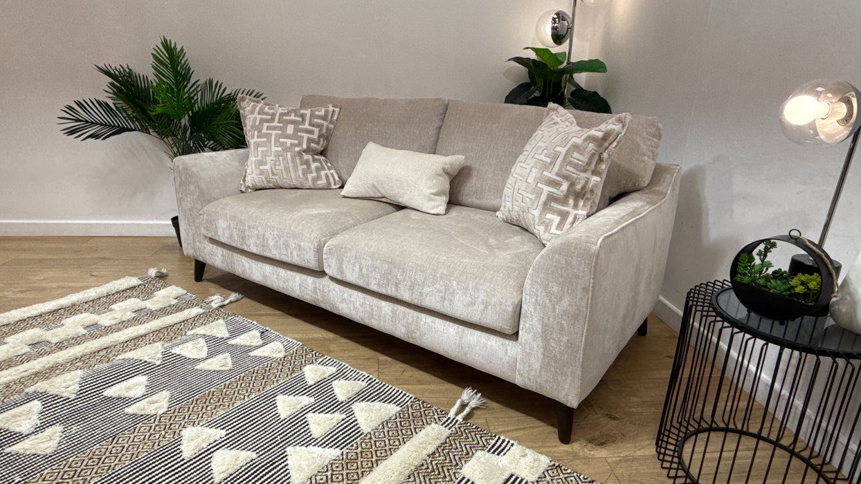 Sofology Mayfair Fabric 3 Seater Foam Seats in Luxury Chenille Mist/Pearl Mix