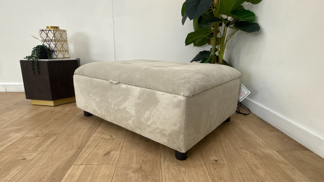 Sofology Ascot Fabric Storage Footstool in Soft Sherpa Stone