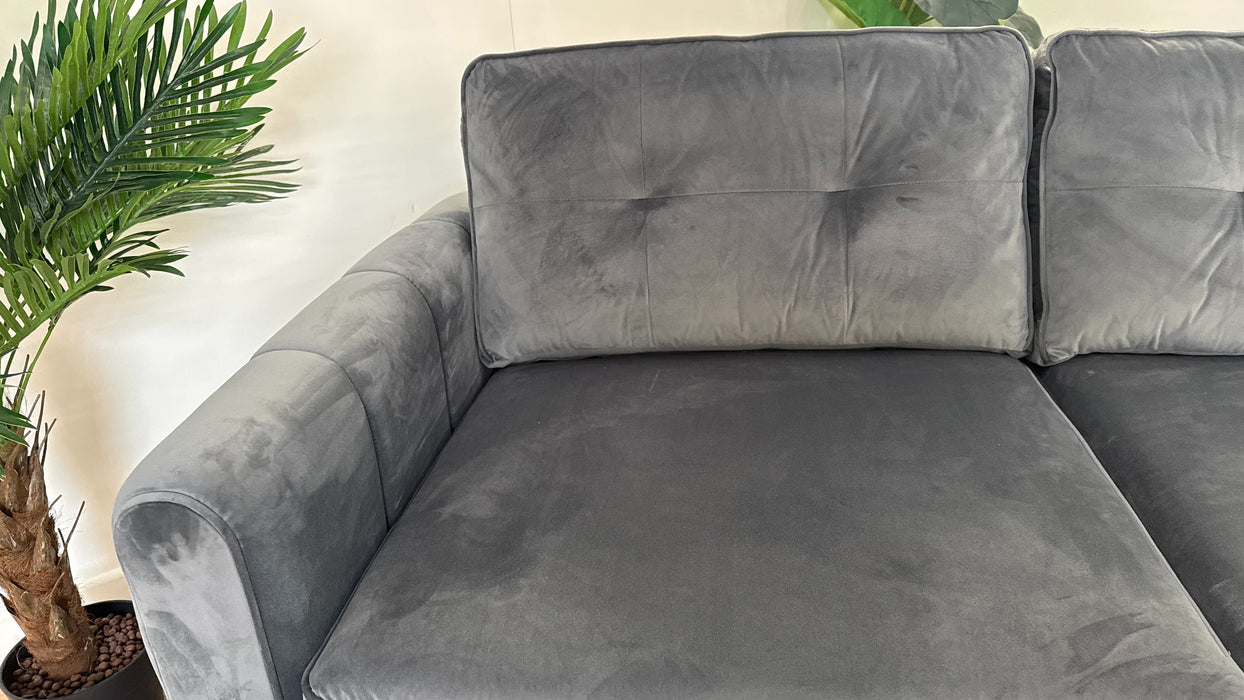 Sofology Islington Fabric 3 Seater Hypnos Deluxe Sofa Bed in Sleek Grey