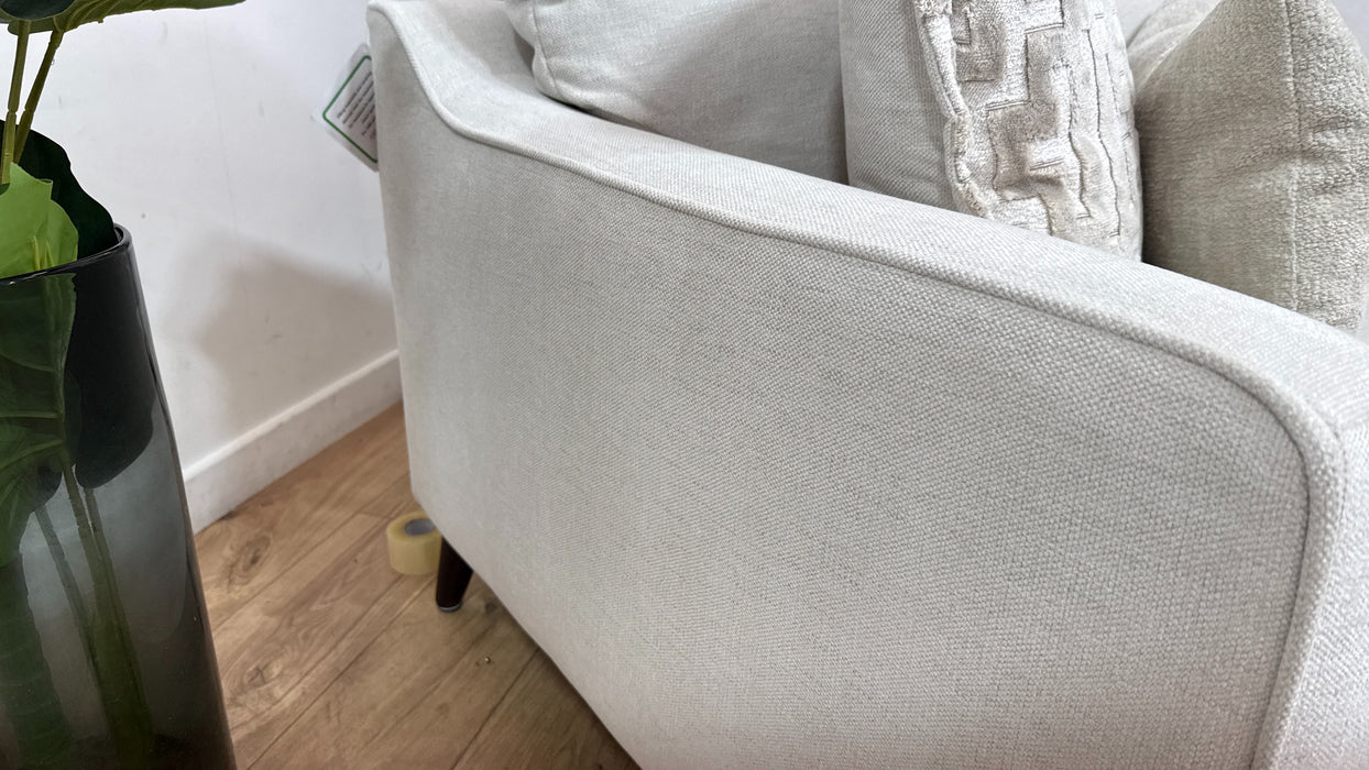 Sofology Mayfair Fabric Loveseat Foam Seat in Linen Look Chenille Mist/Pearl Mix