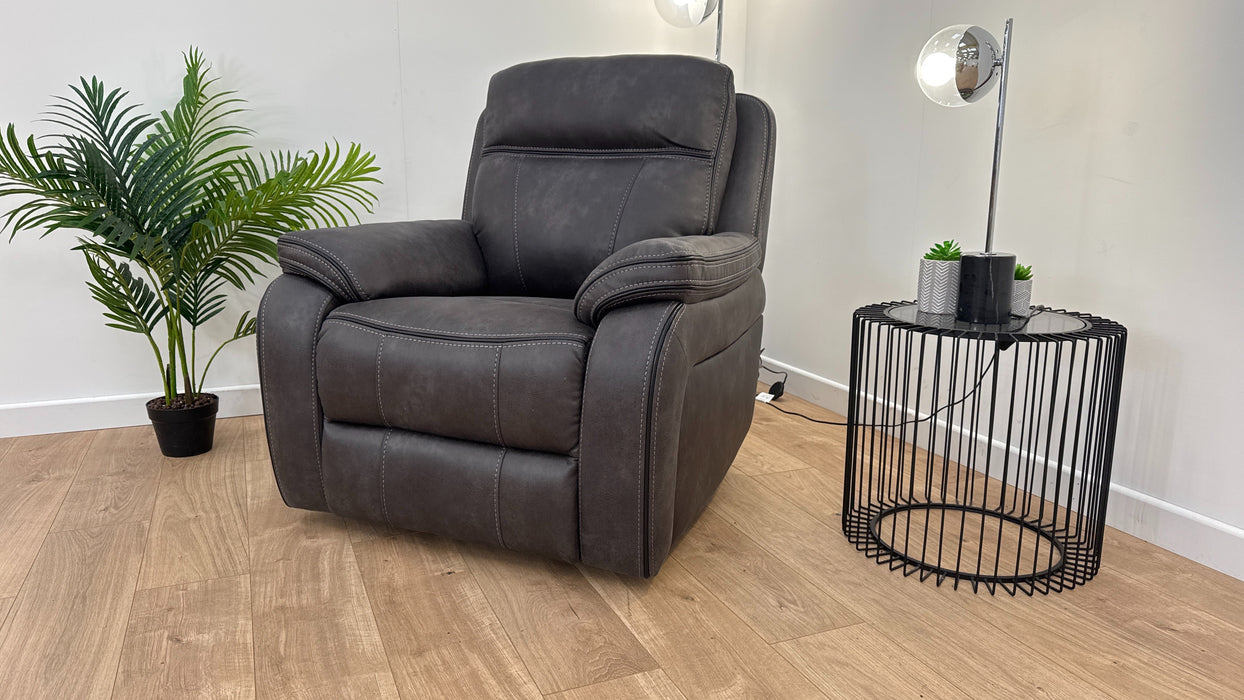 Vinson 1 Seater - Fabric Power Reclining Chair - Graphite