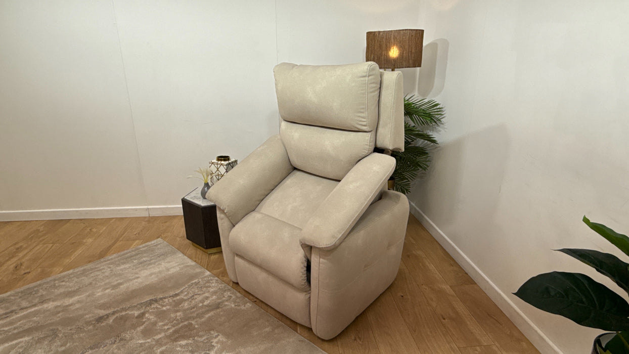 Sofology Ripley Fabric Chair Rise & Recline Heated Seat in Lifestyle Flecked Ivory