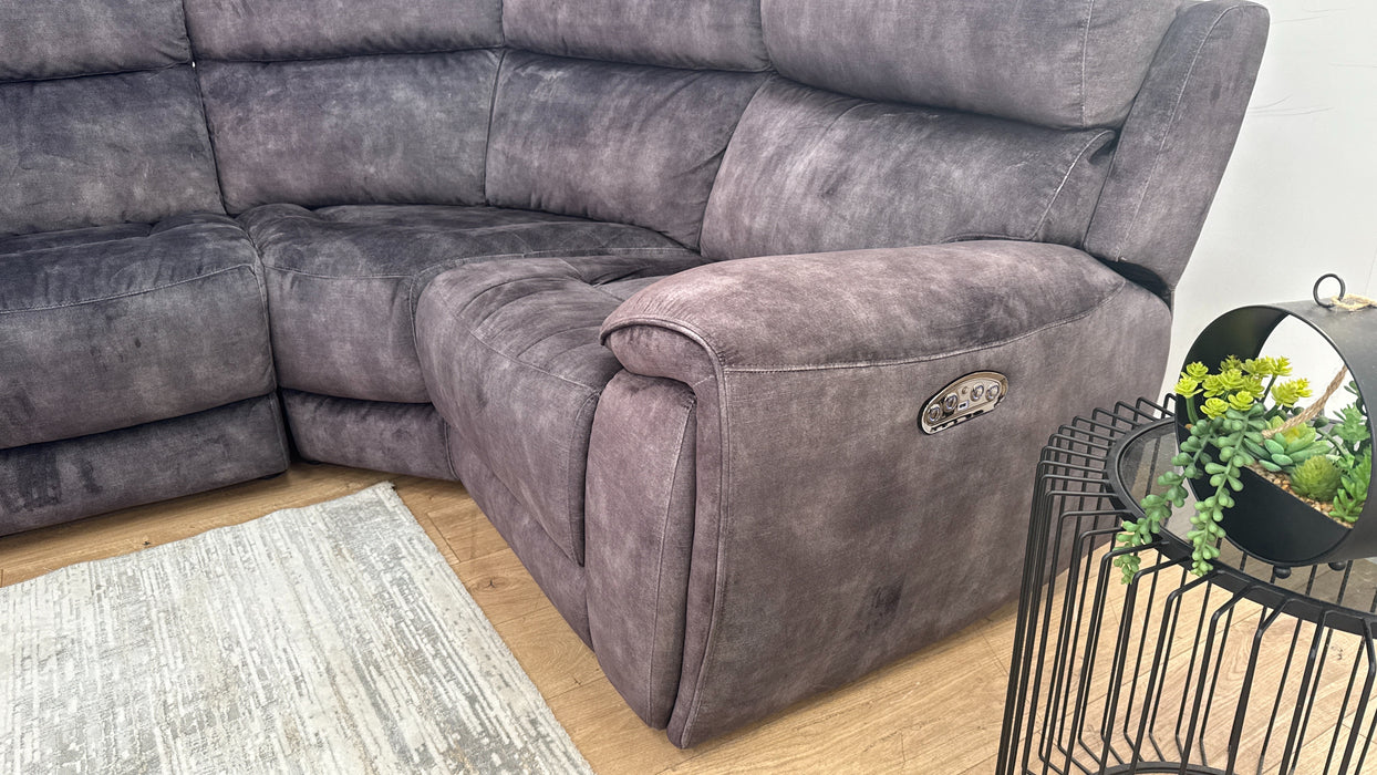 Sofology The Radleigh 3 Corner 1  Fabric Recliner Sofa in Decent Charcoal