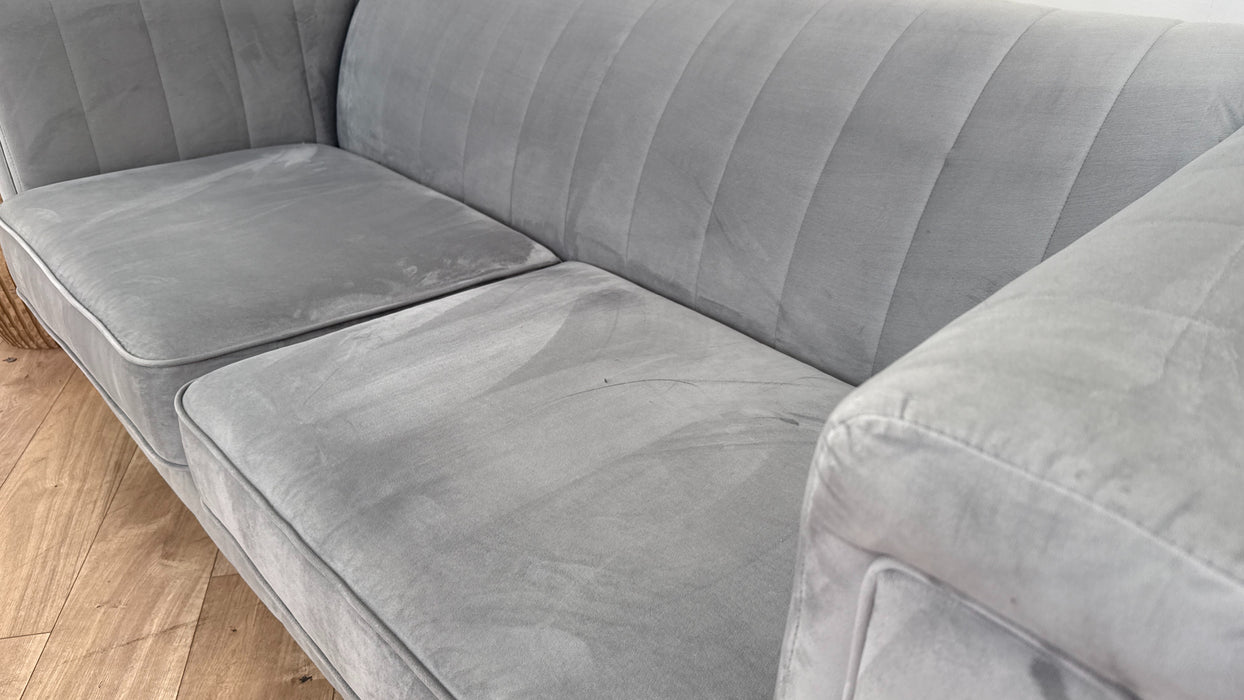 Sofology Fluted Isla Fabric 2 Seater in Velluto Silver