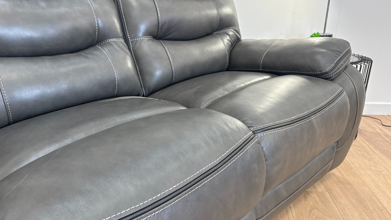 Vinson 3 Seater - Leather Power Reclining Sofa - Graphite