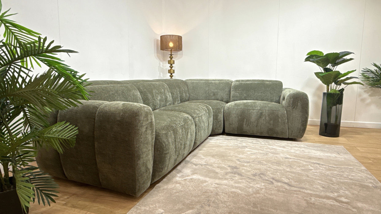 Sofology Solace 3 Corner 1.5 Power Recliner/Headrest in Forest Green
