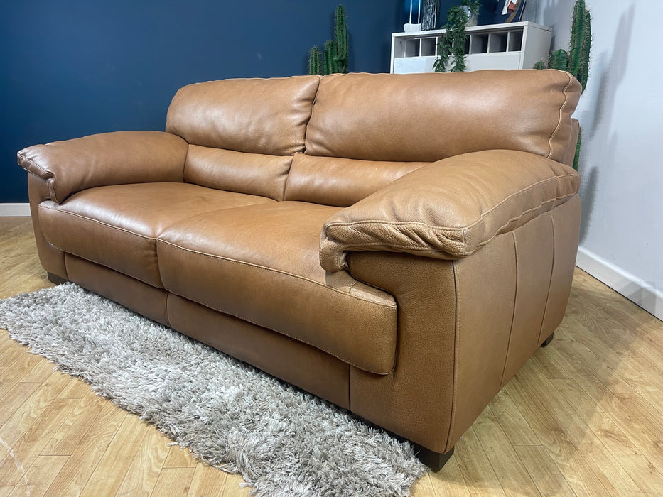 Santino Leather 2 Seater Sofa - Apollo Tan (WA2)