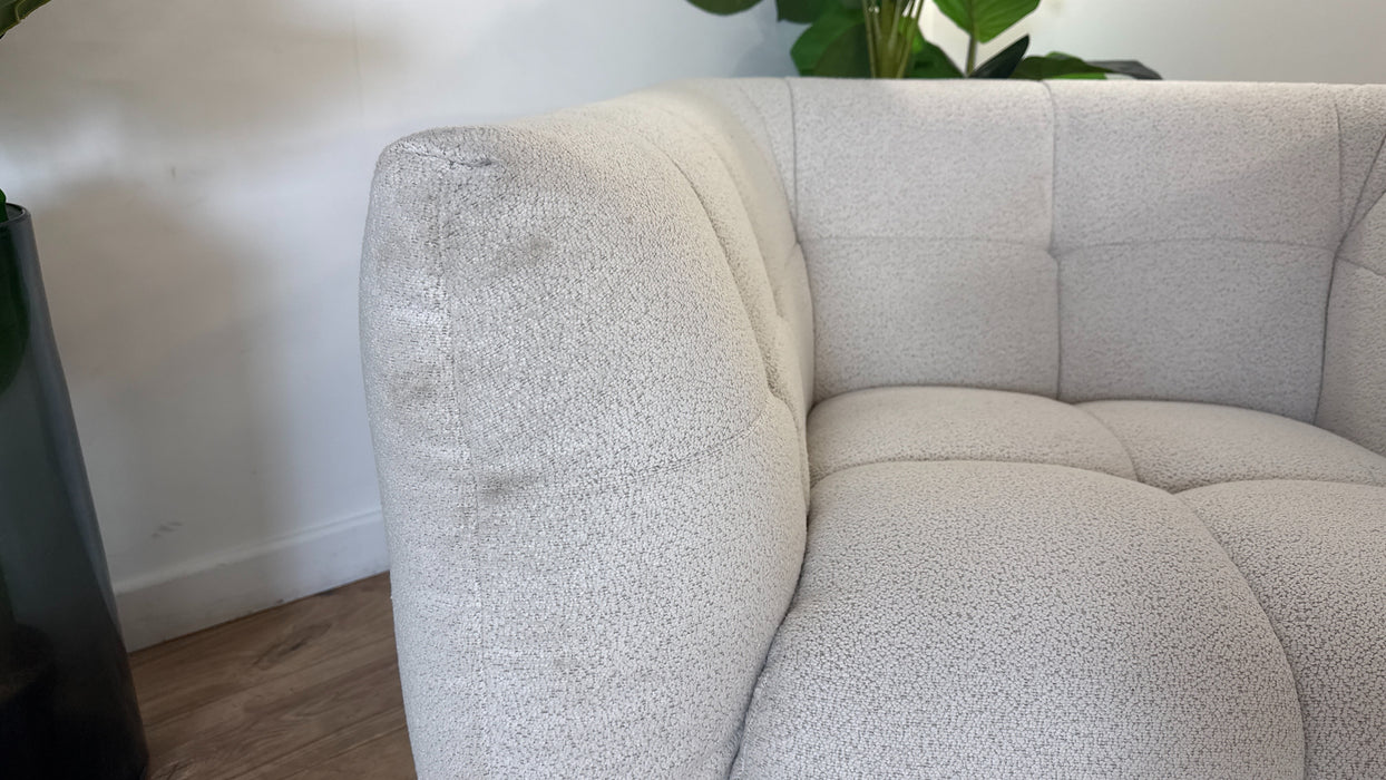 Sofology The Lunar Fabric Swivel Chair in Woven Boucle Linen
