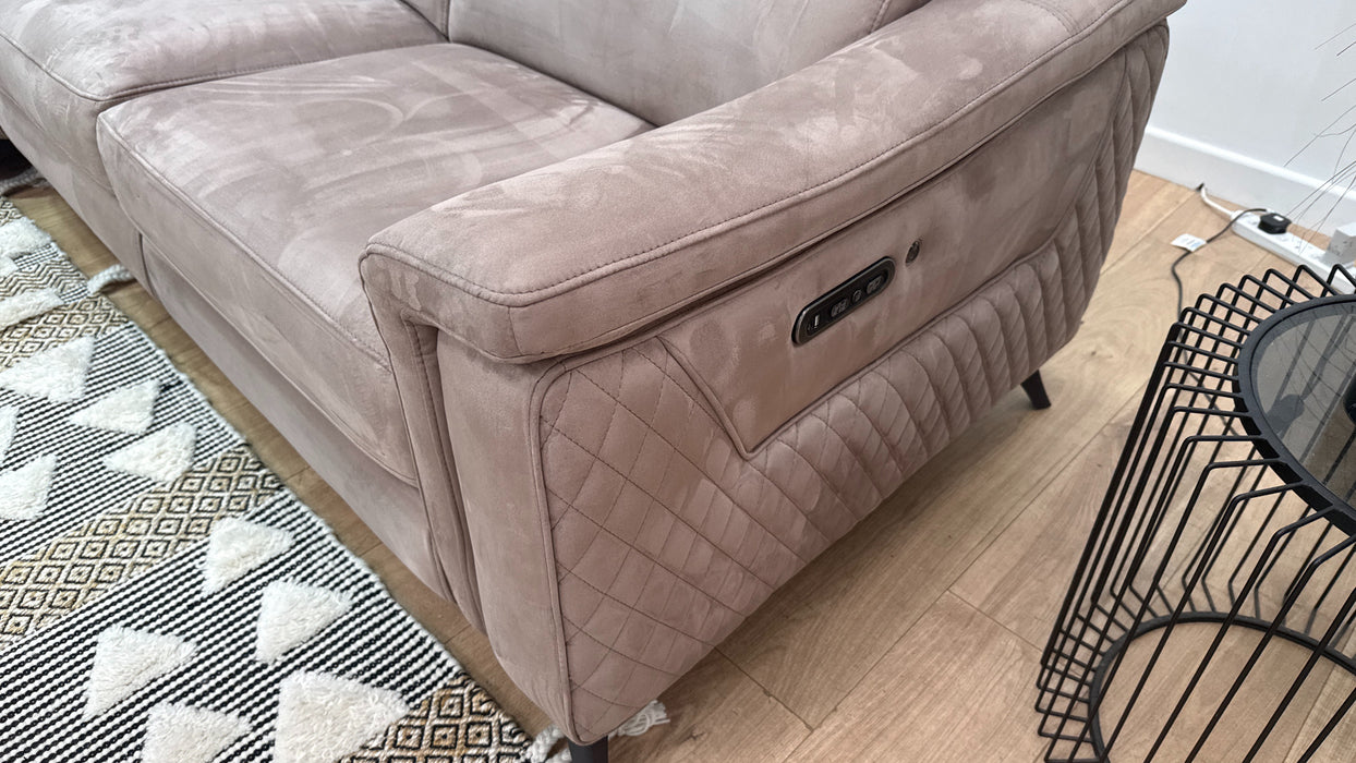Sofology Ezra Fabric 3 Corner 3 Power Recliner/Headrest Heated Seats in Lifestyle Plush Nutmeg