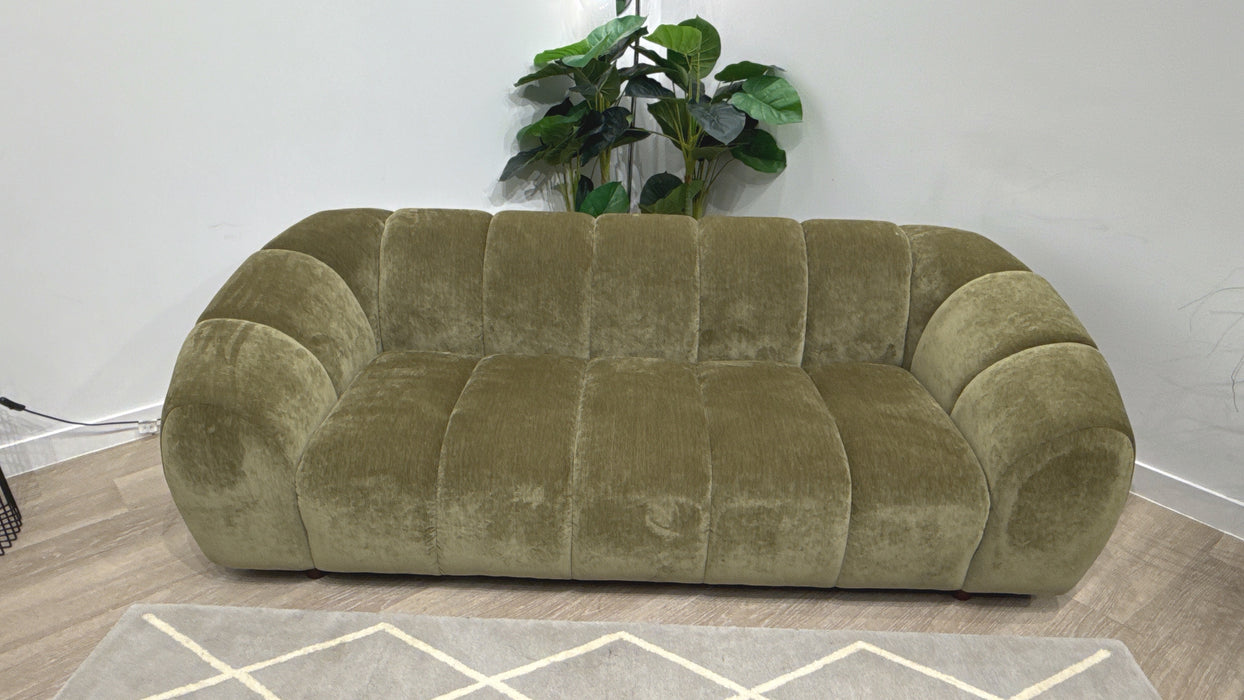 Sofology Waldorf Fabric 3 Seater in Soft Chenille Olive