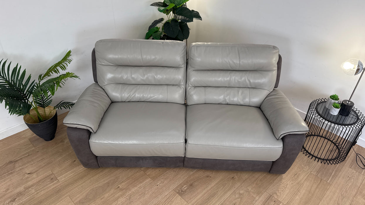 Maloney 3 Seater Fabric/Leather Power Recliner