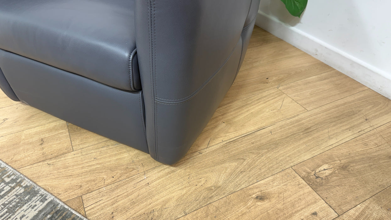 Sofology Marvella Leather Swivel Chair in Trusty Sheen Lavender Grey