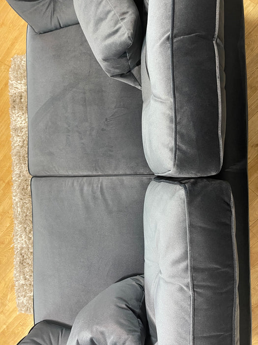 Cricket Fabric 3 Seater Charcoal Velvet All Over (WA2)