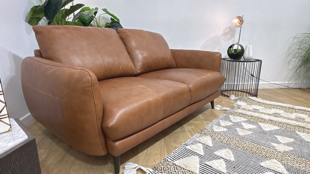 Sofology Adler Leather 2 Seater in Relaxed Soft Tan