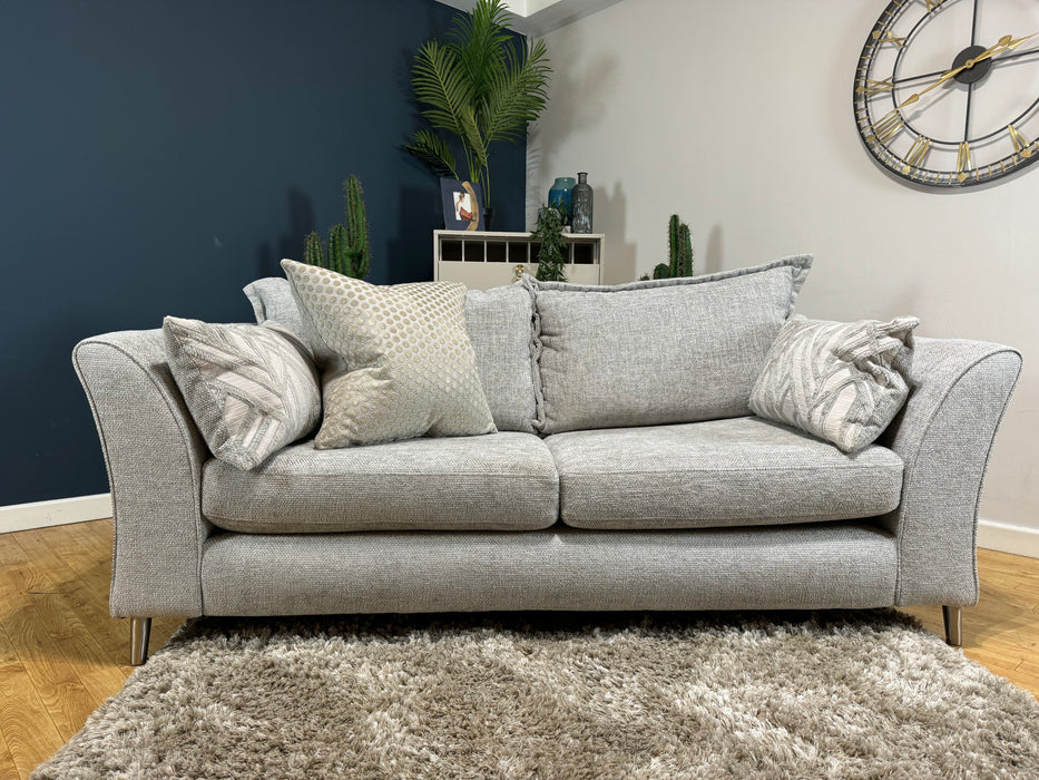 Scintillate Fabric 3 Seater - Enzo Silver - ( WA2 )