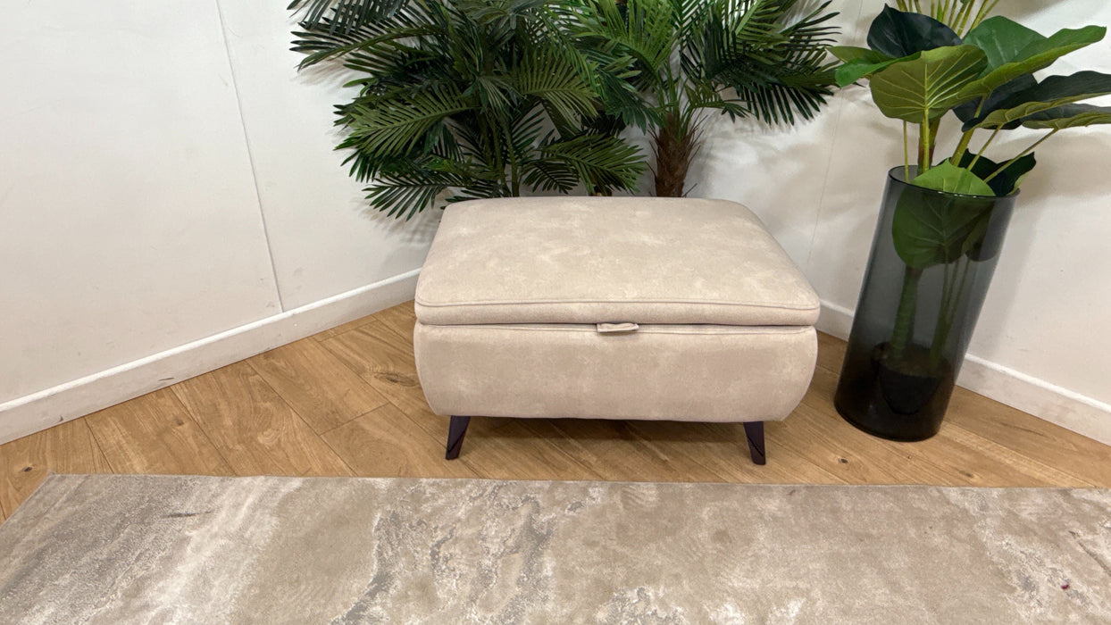 Sofology Allure Fabric Designer Storage Footstool in Lifestyle Flecked Ivory