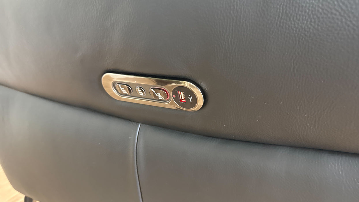 Sofology The Priestley 1.5 Console Corner 3 Recliner in Trusty Sheen Leather Jet Black