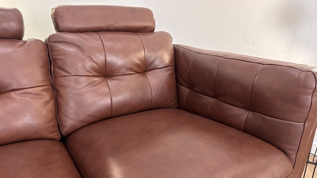 Sofology Muse Leathe 3 Seater in Chestnut
